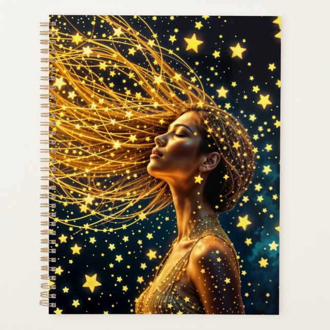 Agenda Garota do sonho cercada por estrelas brilhantes br (Frente)