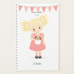 Agenda Garota Loura e Bonita de Aniversário