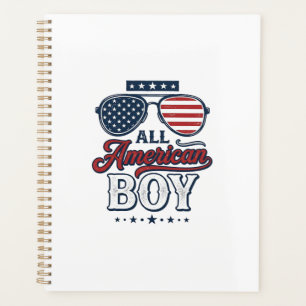 Agenda Garoto Americano Óculos de Sol Patrióticos Camisa