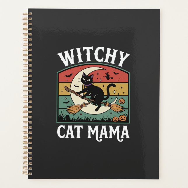Agenda Gata de Halloween Bruxa Mamãe (Frente)
