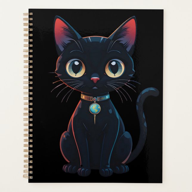 Agenda Gatinho Preto Assustador (Frente)