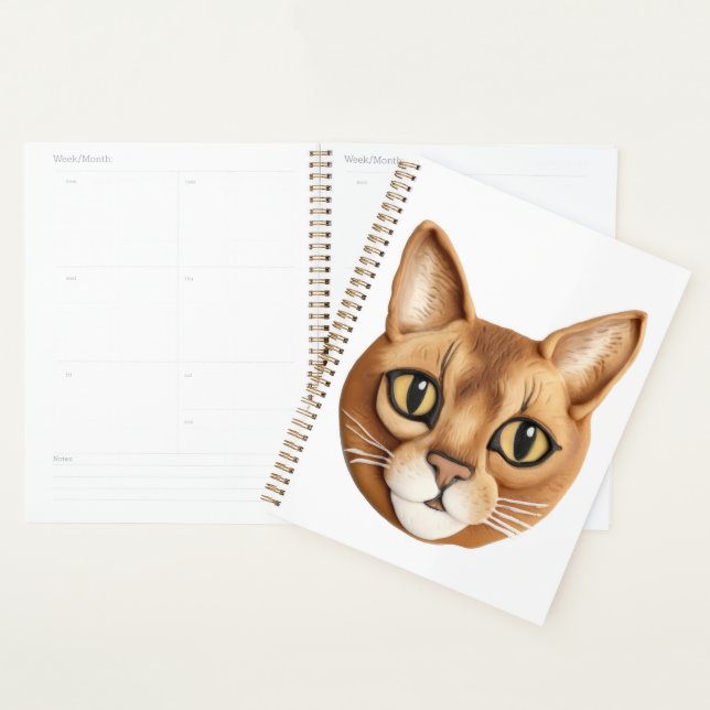 Agenda Gato Abissínio Inspirado em 3D (Exibição)