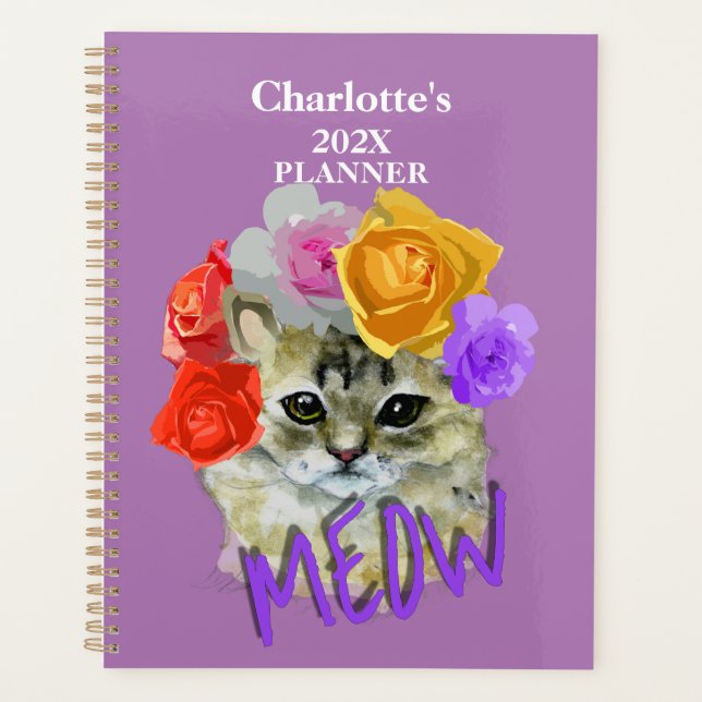 Agenda Gato Amante de Gato Curto se Destina Personalizado (Frente)