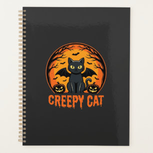 Agenda Gato Assustador Desenho Gráfico Morcego Lua de Hal