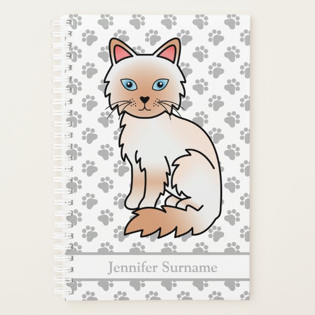 Agenda Gato Birman / Ragdoll Ponto Vermelho E Patinhas &  (Frente)