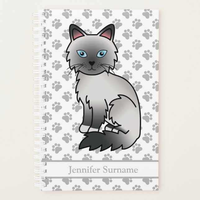 Agenda Gato Blue Point Birman / Ragdoll E Patinhas & Text (Frente)