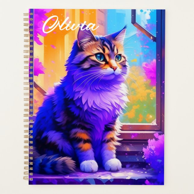 Agenda Gato Bonito Sentado em Arte Windows Ai (Frente)