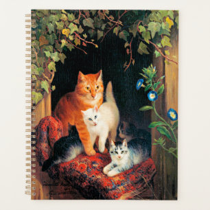 Agenda Gato com Kittens, pintura de arte.