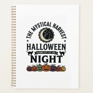Agenda Gato de Halloween Gatos Pretos Abóboras Vintage En