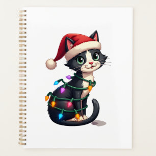Agenda Gato de Natal Esmoquin gato preto natal luzes gati