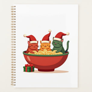 Agenda Gato de Ramen de Natal Anime Papai Noel Meow Kitty