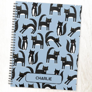 Agenda Gato de Tuxedo, branco e preto personalizado