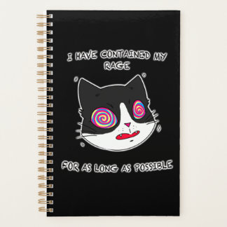 Agenda Gato do estilo anime com olhos e texto malucos