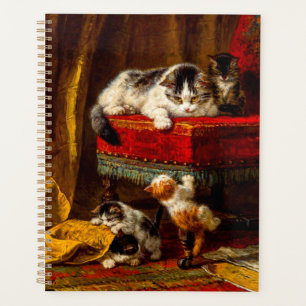Agenda Gato e Gatinhos Brincando com Cadeira