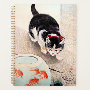 Agenda Gato e Tigela de Peixes Vermelhos