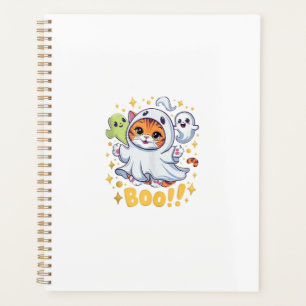 Agenda Gato Fantasma Bonito de Halloween Boo Gato Diverti