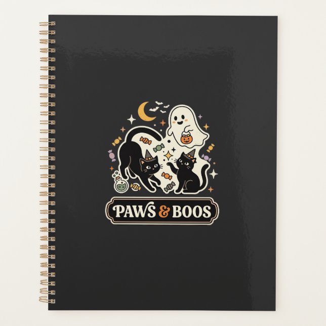 Agenda Gato Fantasma Magia de Halloween (Frente)