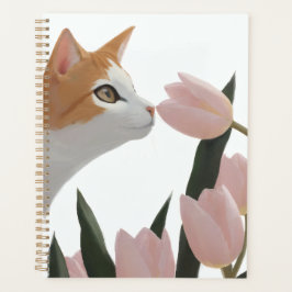 Agenda Gato Gengibre Suave com Flores