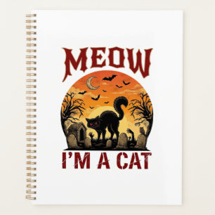 Agenda Gato Miau Halloween Preto Cemitério_1