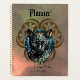 Agenda Gato místico do Egito, preto como a noite