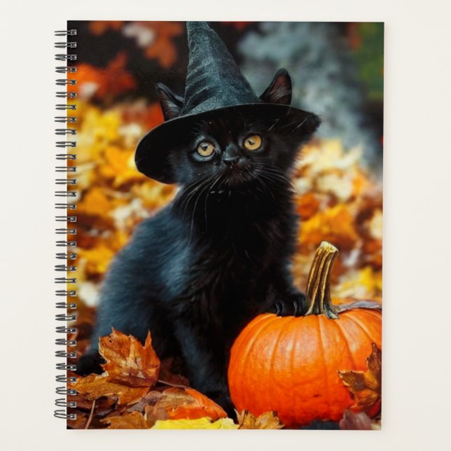 Agenda Gato Negro e Abóbora do Halloween (Frente)
