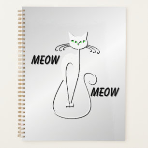 Agenda Gato Negro linchado Miau Olhos Verdes em prata