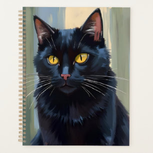 Agenda Gato Preto   Aquarela de Gatinho Bonito
