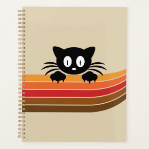 Agenda Gato preto bonito com tiras retrorreflectoras