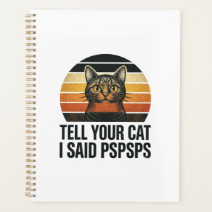 Agenda Gato Preto Engraçado Pspsps Design Vintage Pôr do