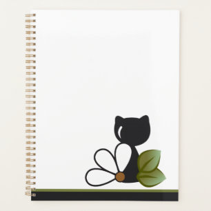 Agenda Gato Preto Fofo e flor – Personalizado