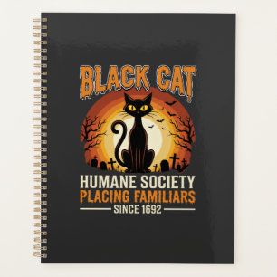 Agenda Gato Preto Halloween Familiar Antigo Cemitério Des