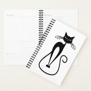 Agenda Gato preto magro e caprichoso