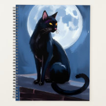 Gato Preto | Pintura de Animal de Estimação de Lua