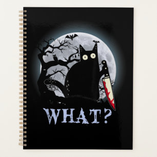 Agenda Gato Que Gato Negro Assassino Com Faca Halloween