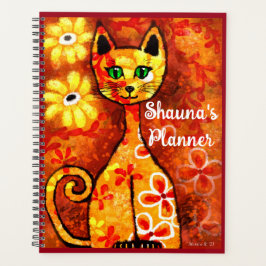 Agenda Gato Retrópico Personalizado Gato Laranja Gato