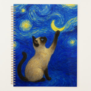 Agenda Gato Siameso Noite Estrelada Lua
