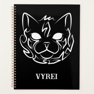 Agenda Gato Tribal Negro e Branco