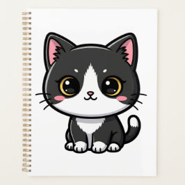 Agenda Gato Tuxedo Fofo Estilo Cartoon Kawaii