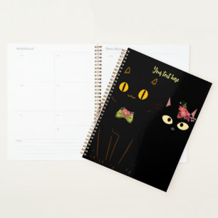 Agenda Gatos Pretos Encantadores Amarelos