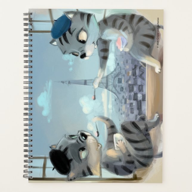 Agenda Gatos & Torre Eiffel – Planeador Semanal de Paris (Frente)