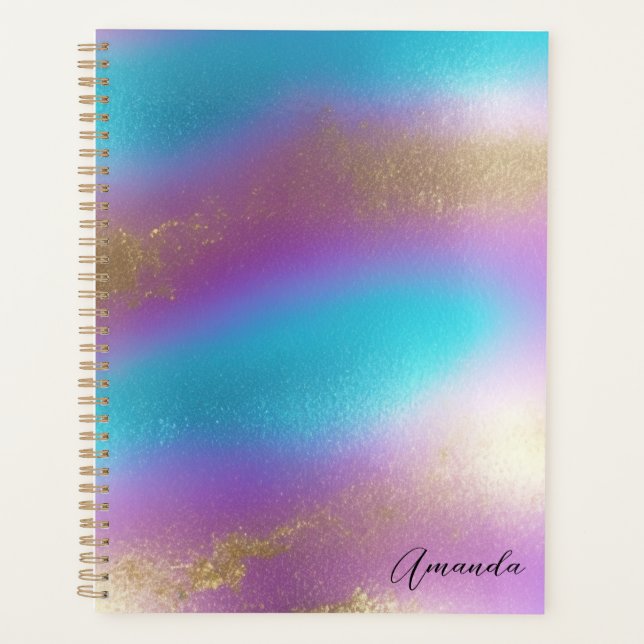 Agenda Gelado Arco-Íris Iridescente (Frente)