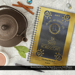 Agenda Gemini Dark Zodiac: Tea Tarot Horoscope Dourada