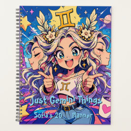 Agenda Gemini Zodiac Anime Girl Aesthetic Planner