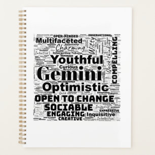 Agenda Gemini Zodiac Word Cloud Planner
