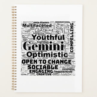 Agenda Gemini Zodiac Word Cloud Planner