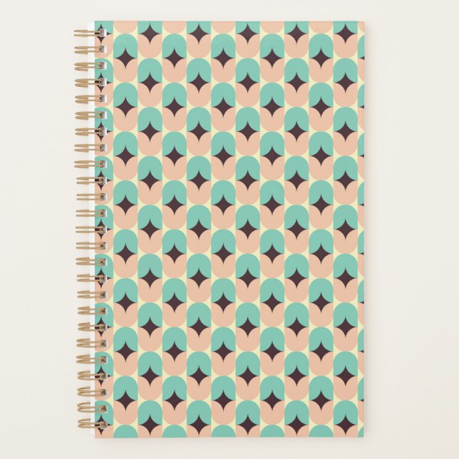 Agenda Geometric pattern of teal, beige, and black shapes (Frente)