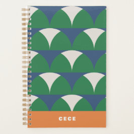 Agenda Geométrico geométrico azul moderno, retro-personal