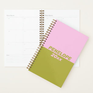 Agenda Geométrico Geométrico, Cor-de-Rosa, Retroativo, 