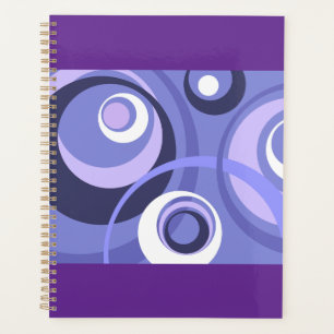 Agenda Geométrico Moderno Círculos Roxos Abstrato