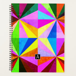 Agenda Geométrico multicolorido moderno e colorido Mono